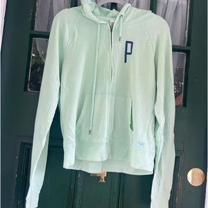 Light aqua Victoria Secret PINK zipper down hoodie